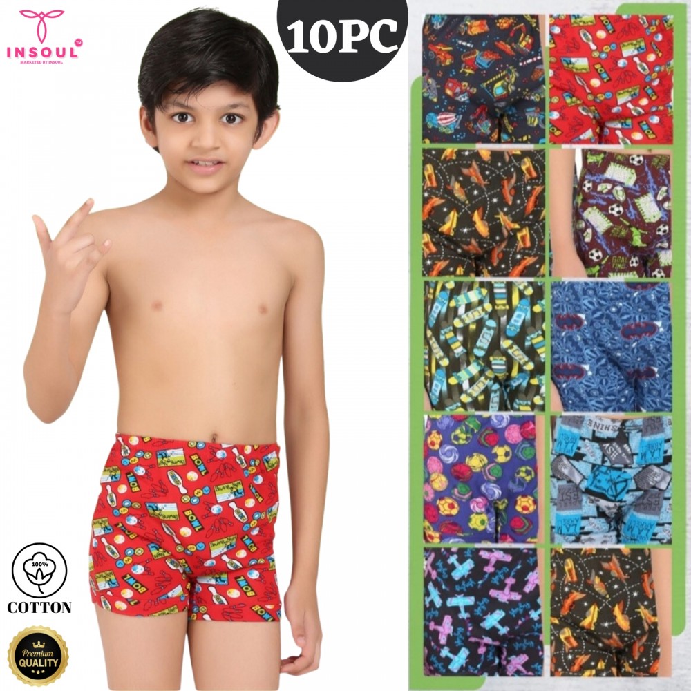 KIDS FANCY COTTON PRINTED DRAWER INNER PANTY 10PC